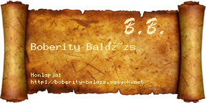 Boberity Balázs névjegykártya